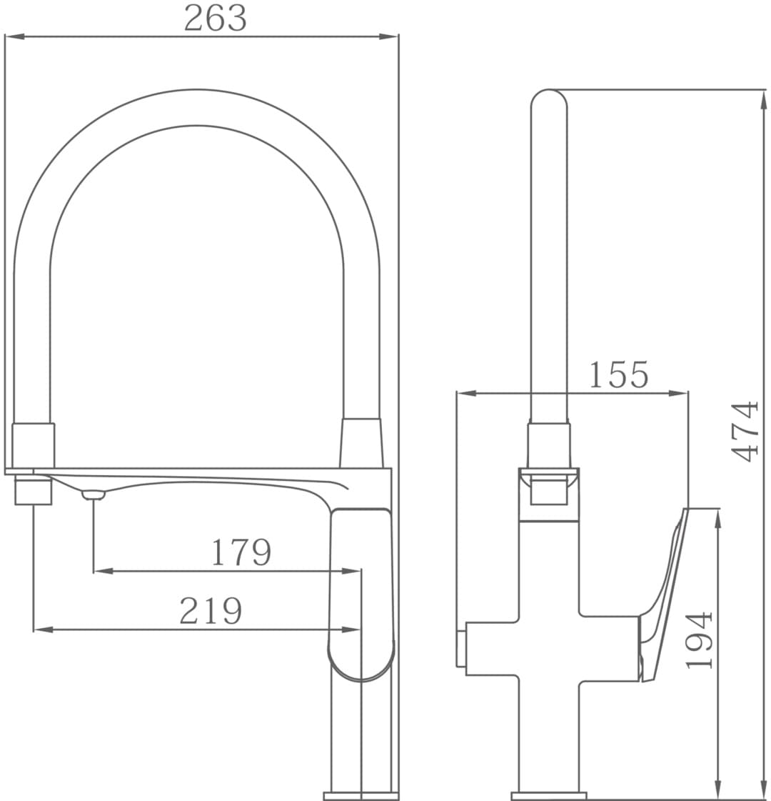 Смеситель с гибким изливом Haiba HB76816, латунь, цвет черный, хром