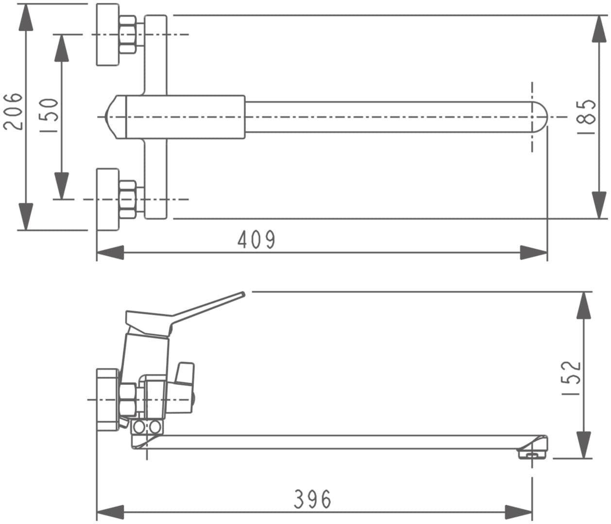 Смеситель для ванны Haiba HB22818, латунь, цвет хром