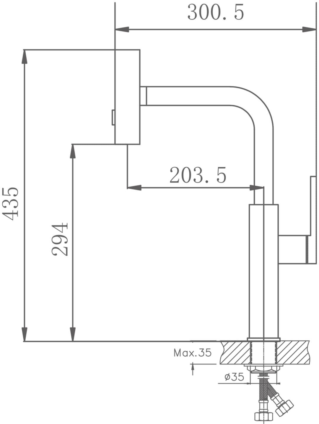 Смеситель для кухни Haiba HB73824, латунь, цвет хром