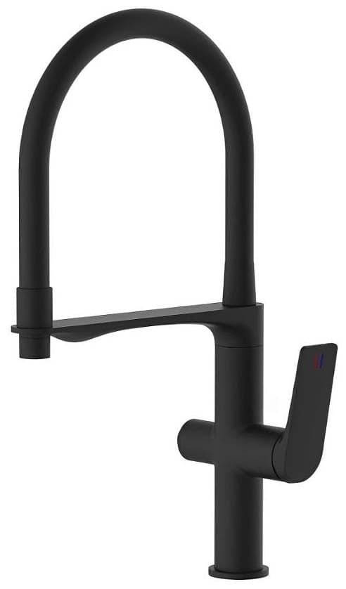 Смеситель с гибким изливом Haiba HB76816-7, латунь, цвет черный