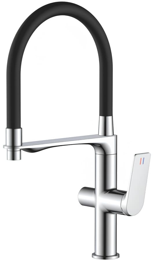 Смеситель с гибким изливом Haiba HB76816-7, латунь, цвет черный