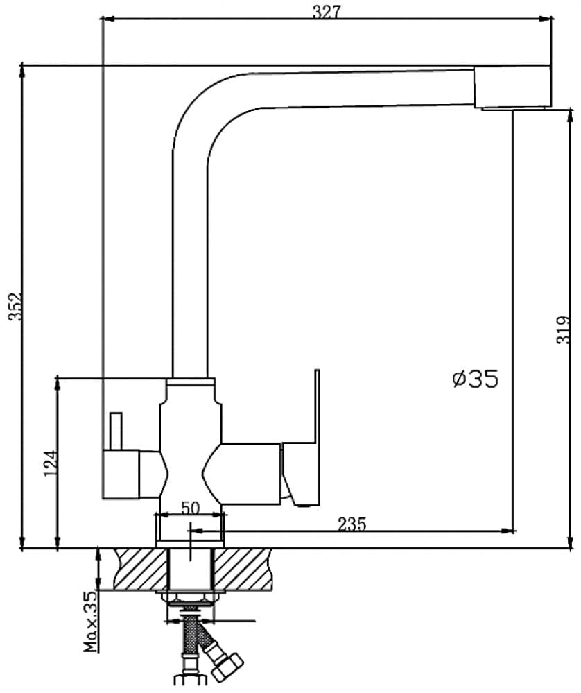 Смеситель Haiba HAIBA HB76802, нержавеющая сталь, цвет хром