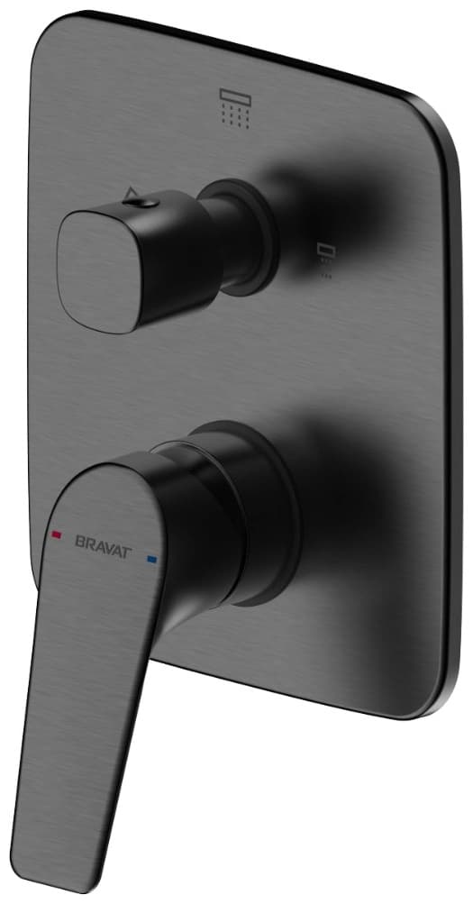 Смеситель BRAVAT PB8472605BTC-3-ENG, латунь, цвет графит