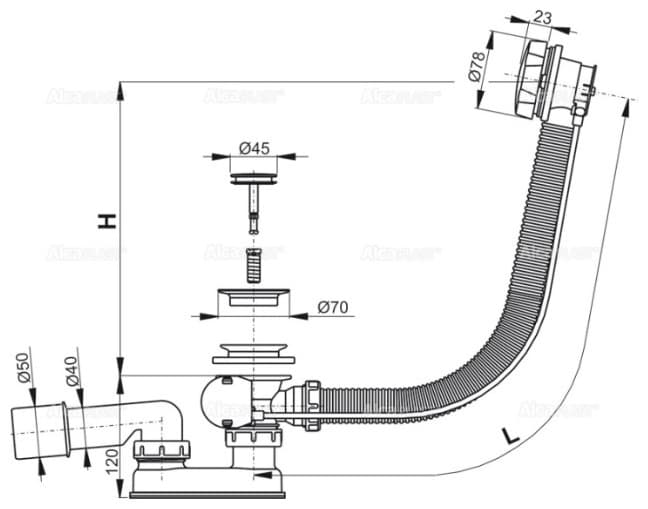 Сифон Alcaplast A155K-55 52 мм