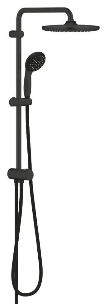 Душевая система с переключателем, черный матовый Grohe Vitalio Start System QuickFix 250 266802430