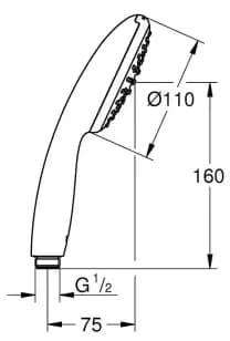 Ручной душ GROHE Tempesta 110, 1 режим струи, 8.7 л/мин, хром (27923003)