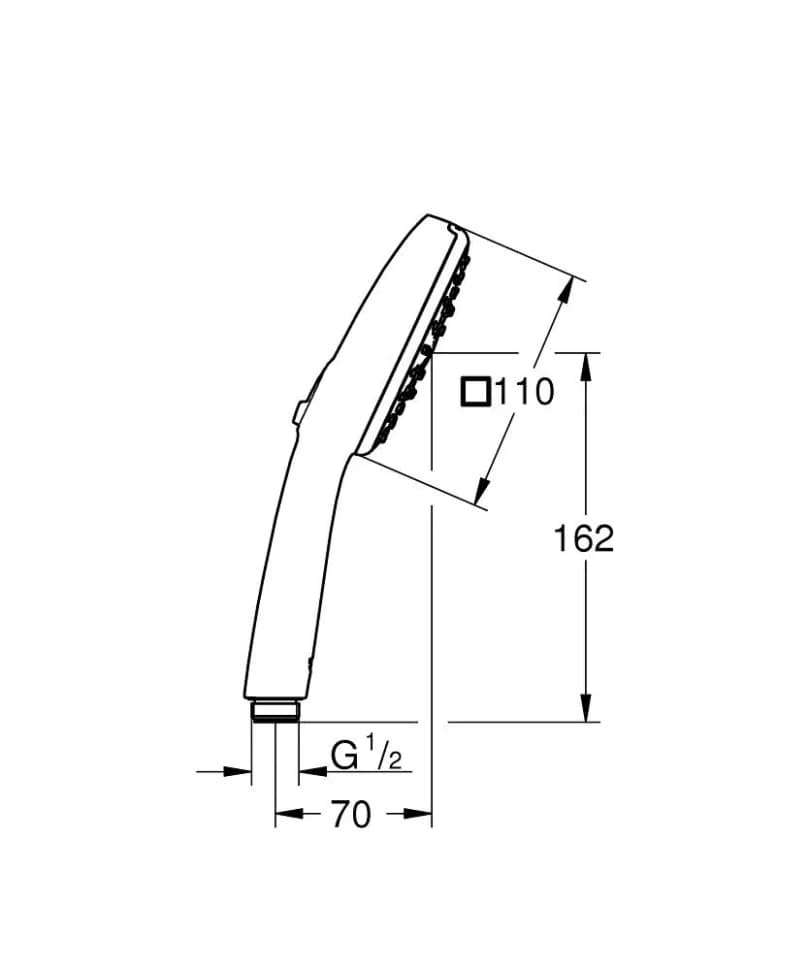 Ручной душ GROHE Tempesta Cube 110, 3 режима струи, хром (27574003)