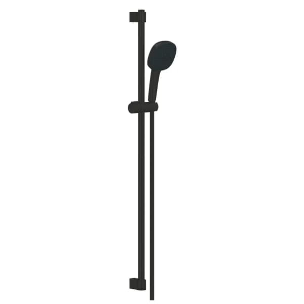Верхний душ GROHE Tempesta 250 Cube с душевым кронштейном 380 мм, 1 режим струи, матовый черный (266872430)