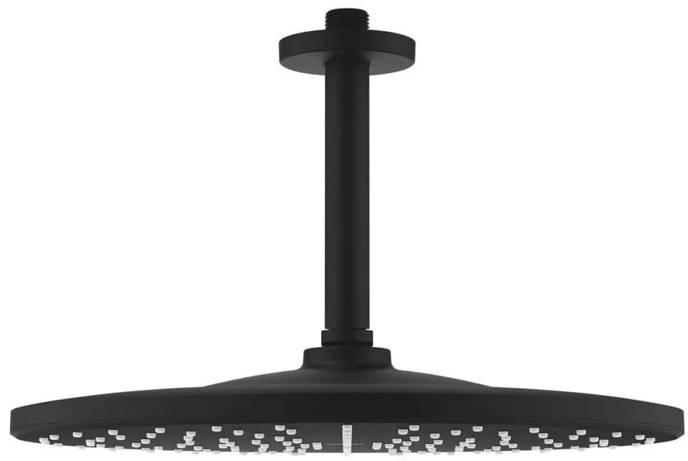 Верхний душ с кронштейном 142, 2 режима струи, черный Grohe Rainshower 310 22124KF0