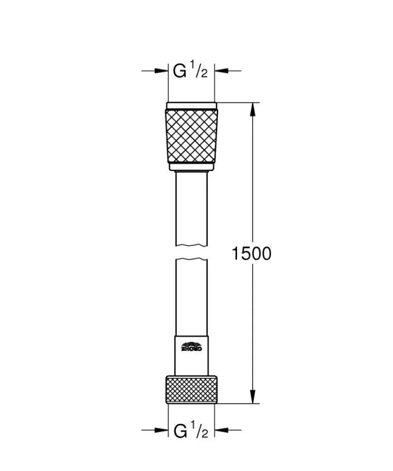 Душевой шланг  GROHE Rotaflex 1500 мм, TwistStop