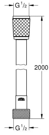 Душевой шланг  GROHE Rotaflex 2000 мм, TwistStop
