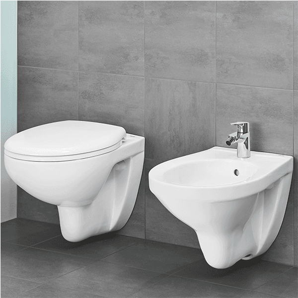Унитаз подвесной безободковый Grohe bau ceramic в комплекте с сиденьем, микролифт