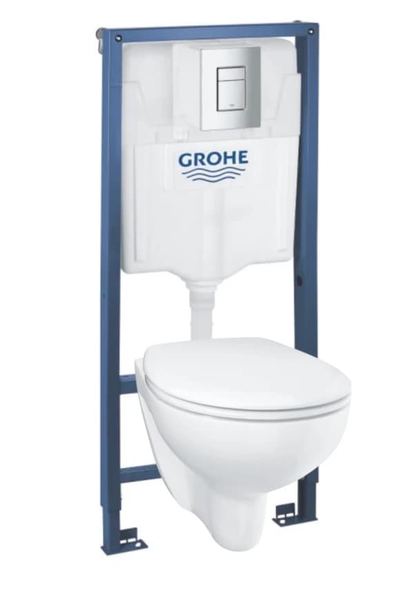 УНИТАЗ НАПОЛЬНЫЙ ПРИСТАВНОЙ БЕЗОБОДКОВЫЙ GROHE CUBE CERAMIC 3948500H