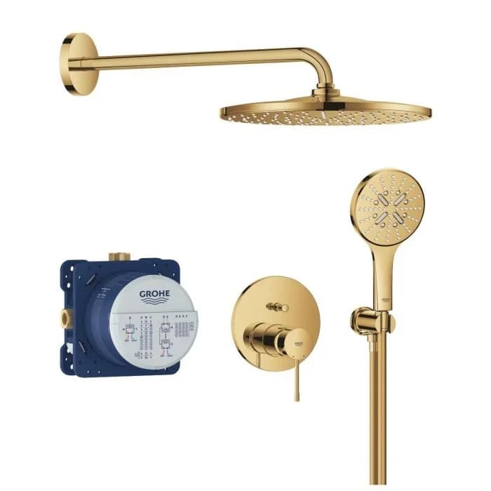 Душевая система GROHE Essence со смесителем для ванны, холодный рассвет глянец (25287GL0)