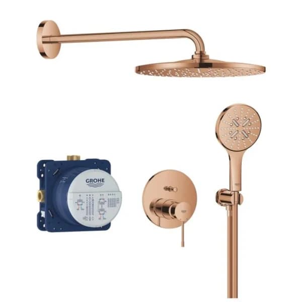 Набор для душа GROHE Tempesta System 250, с дивертором, штанга 920 мм, матовый черный (269792431)