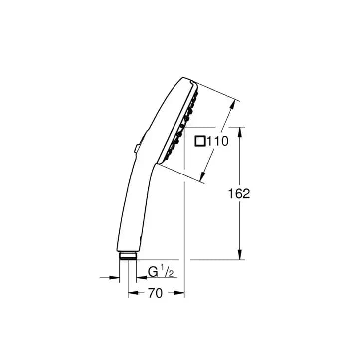 Ручной душ GROHE Tempesta Cube 110, 3 режима струи, 13,5 л/мин, хром (27572003)