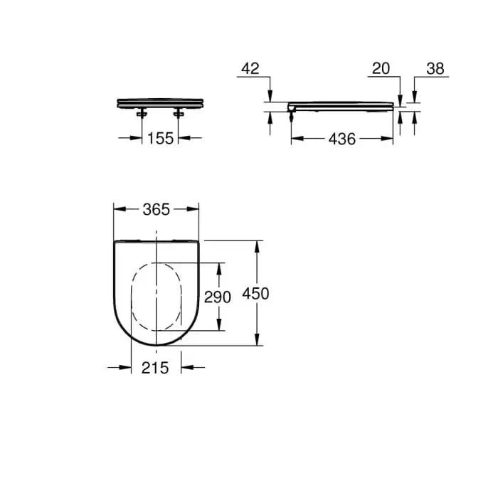Сиденье для унитаза GROHE Euro Ceramic с микролифтом (102500SH00)