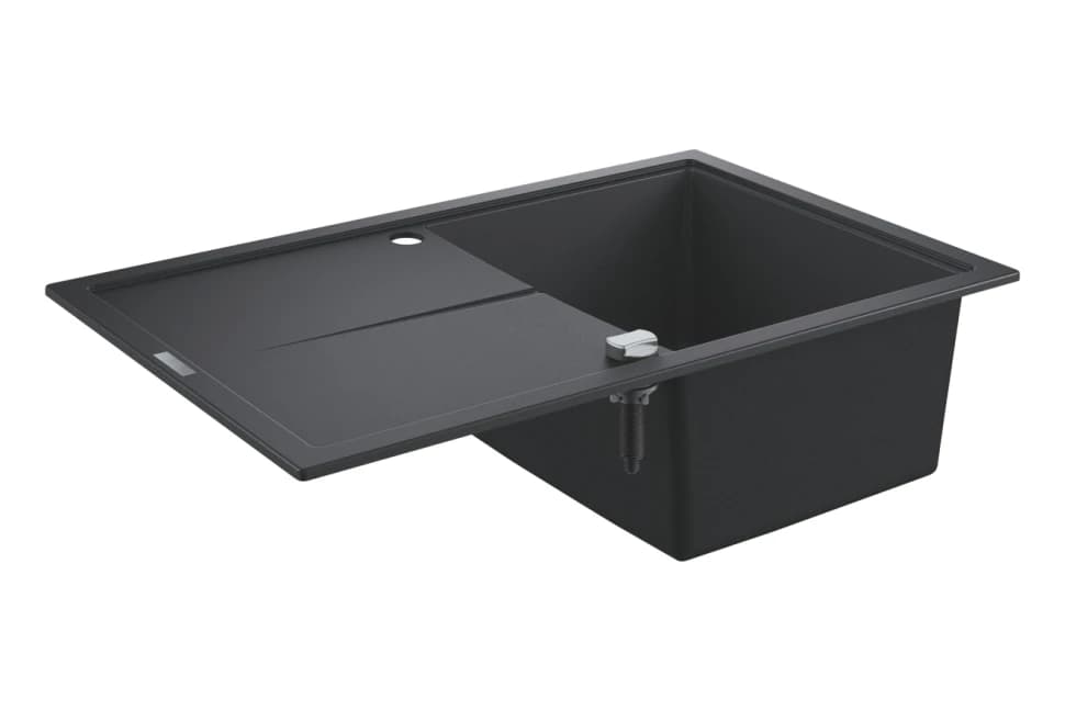 K400 50-C 78/50 1.0 Композитная мойка с одной чашей и крылом, оборачиваемая, с корзинчатым вентилем