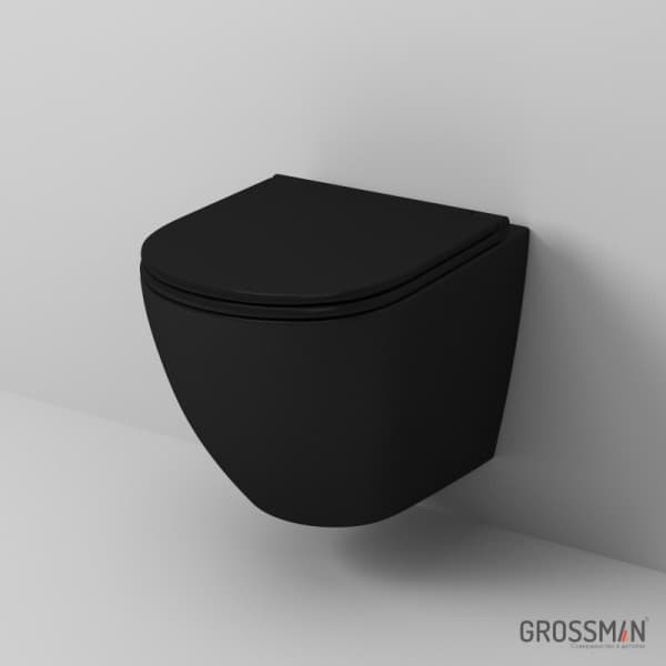 Унитаз приставной Grossman GR-PR4450S безободковый, с тонкой крышкой