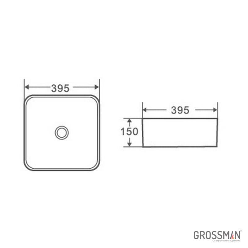 Раковина Grossman GR-3026ВМ черный матовый