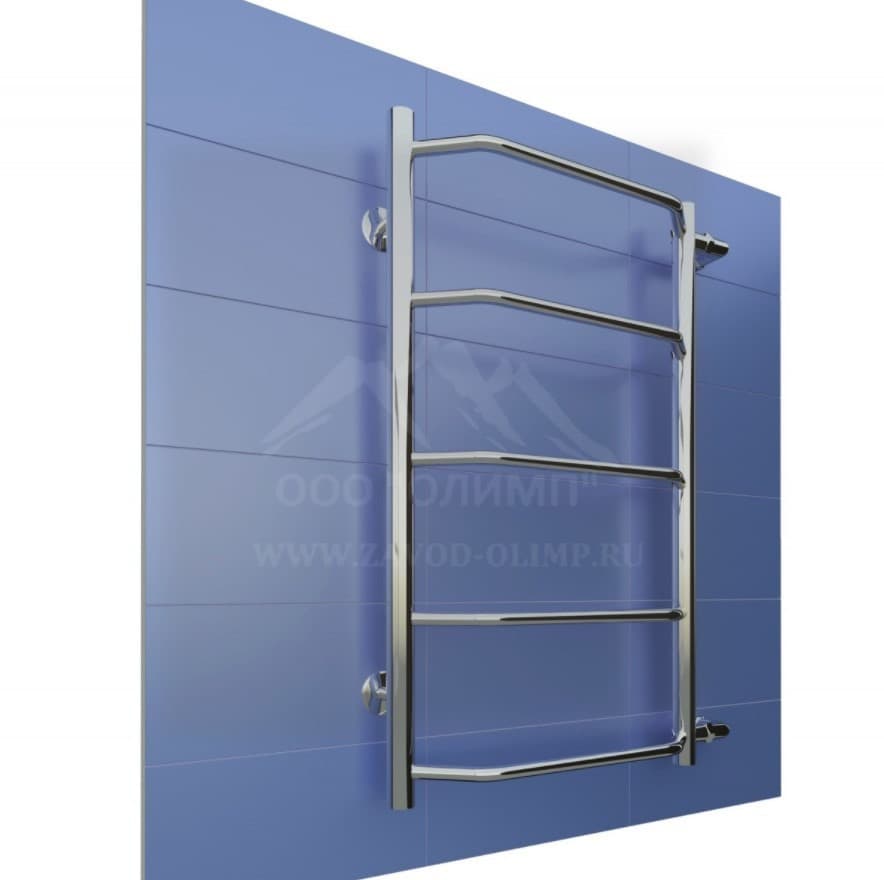 Полотенцесушитель Олимп "Лесенка Трапеция" 500*600, бок.подкл.нар.резьба 1",AISI 304 водяной