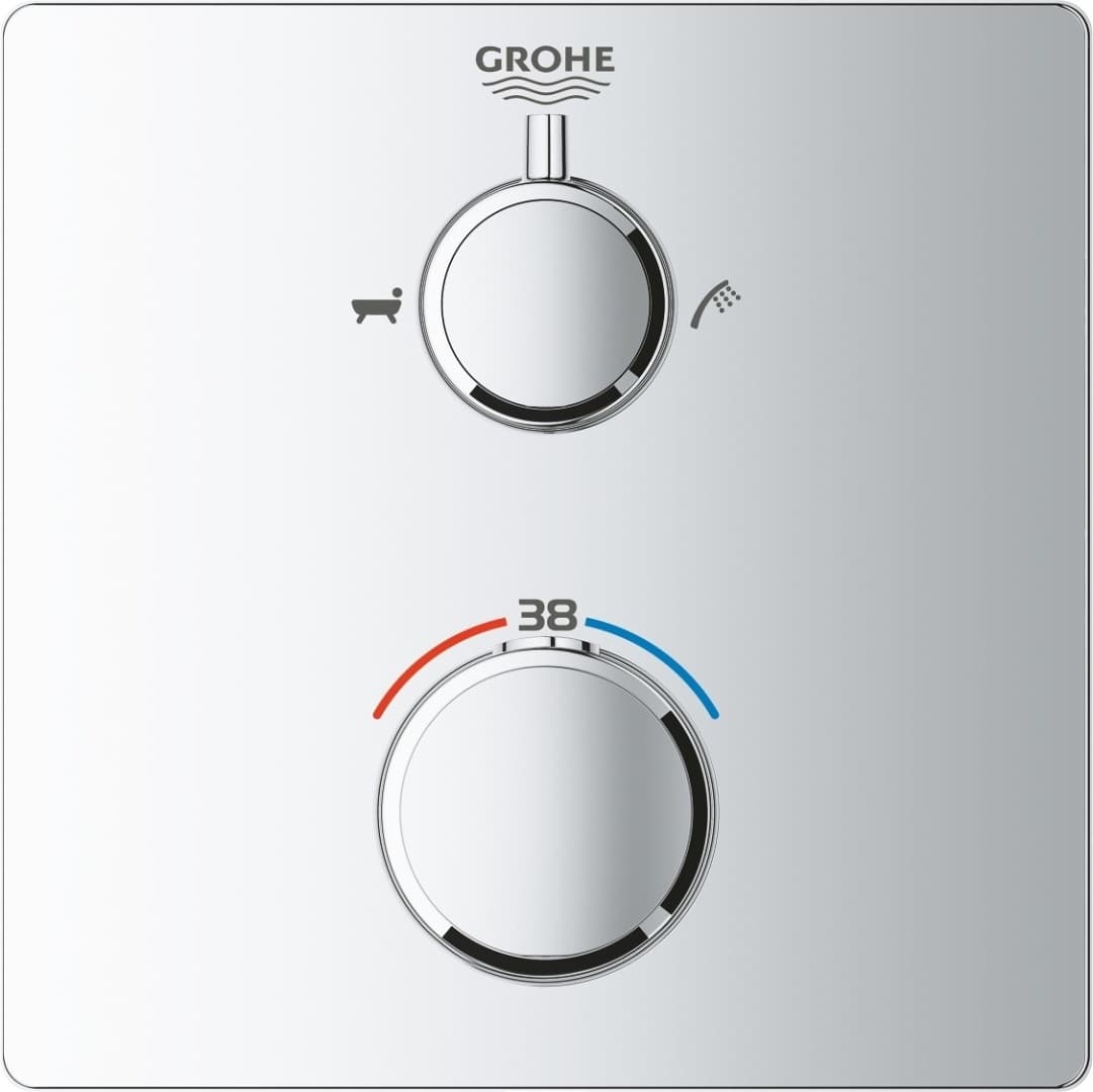 Смеситель для ванны с душем Grohe Grohtherm 24080000, двухзахватный
