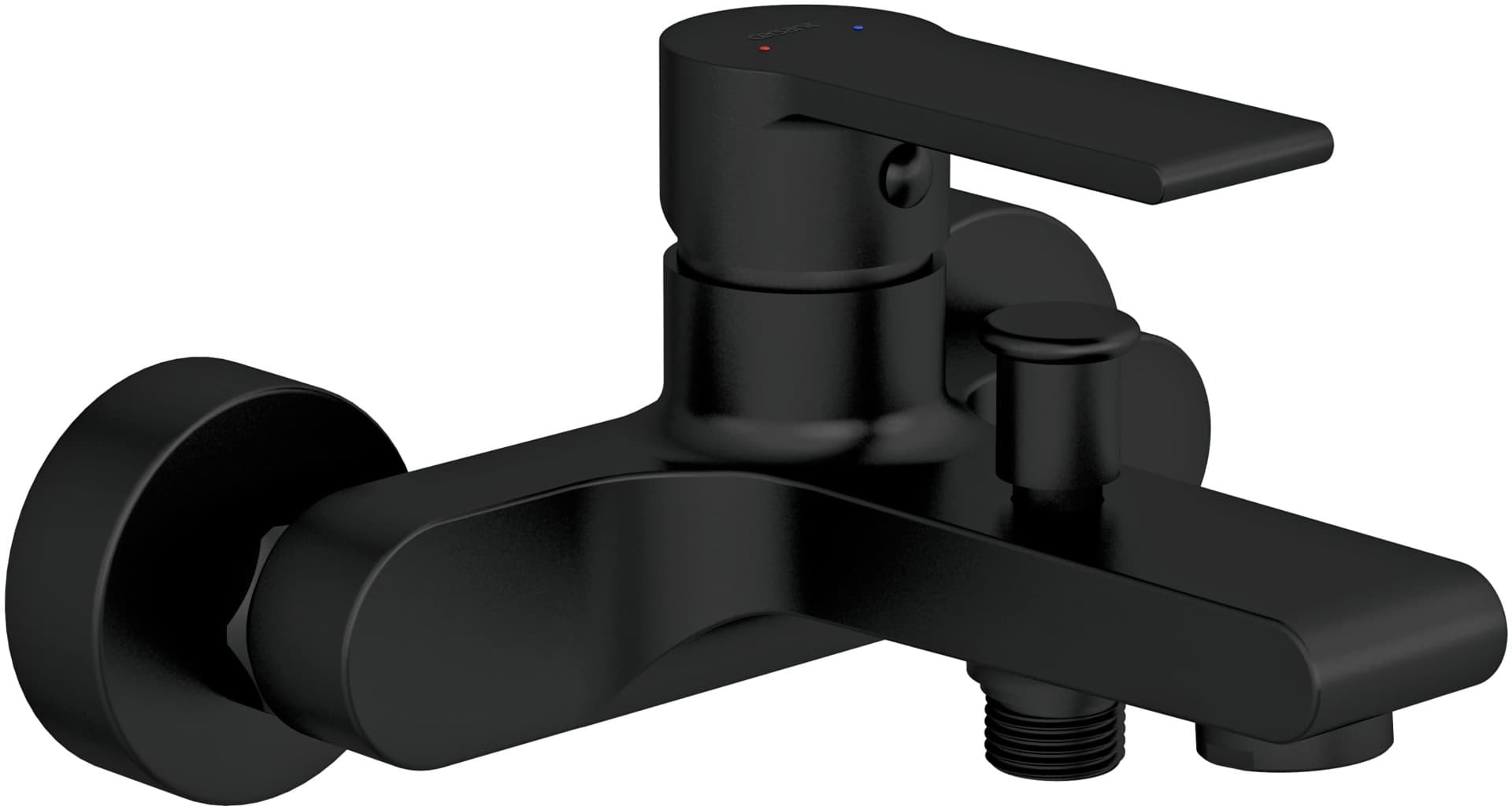 Смеситель для ванны с душем Cersanit BRASKO BLACK 63108 черный, однозахватный