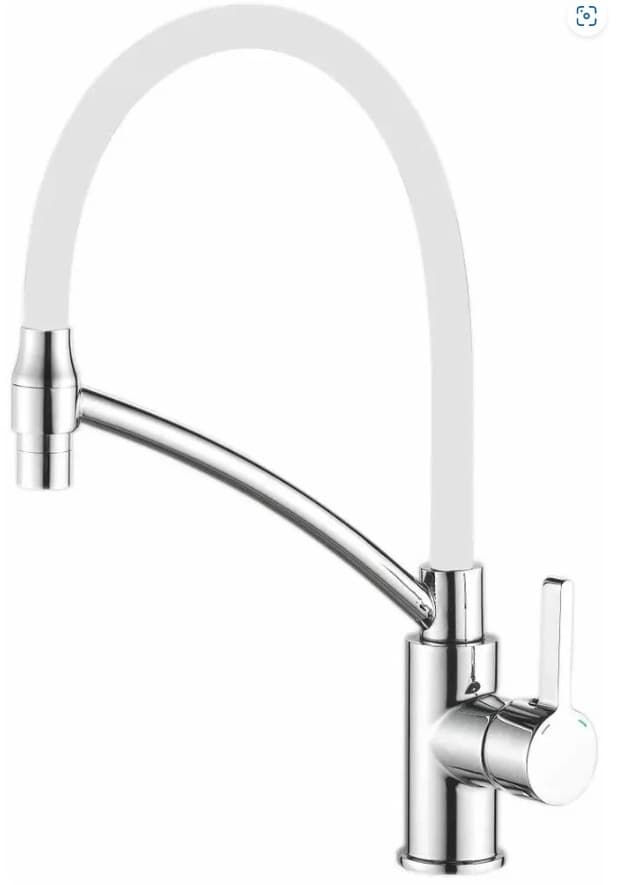Смеситель с гибким изливом Haiba HB73643-8, латунь, цвет белый, хром
