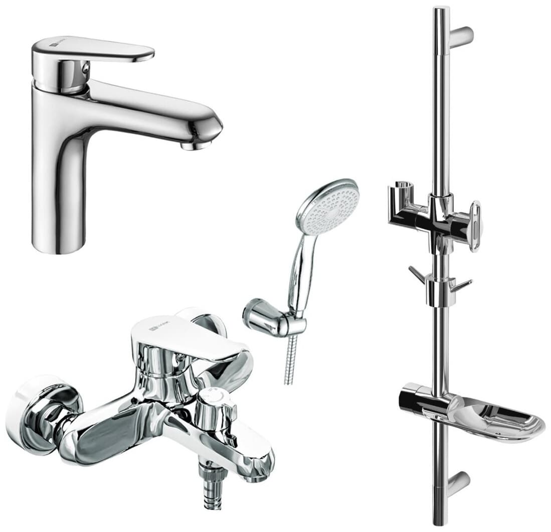 Комплект смесителей Lemark LM0380C, латунь, цвет серебристый