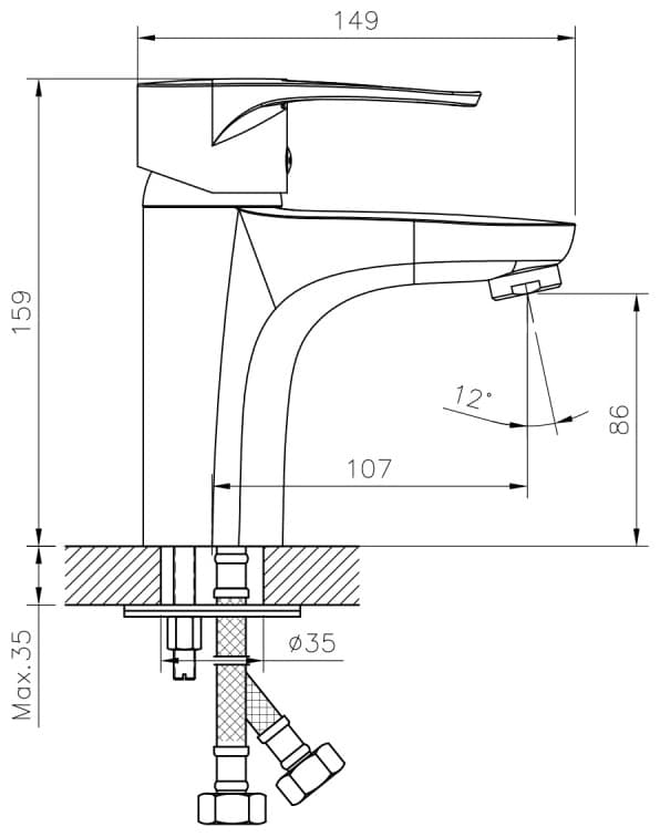 Смеситель для раковины (умывальника) DecoRoom DR70011, однозахватный