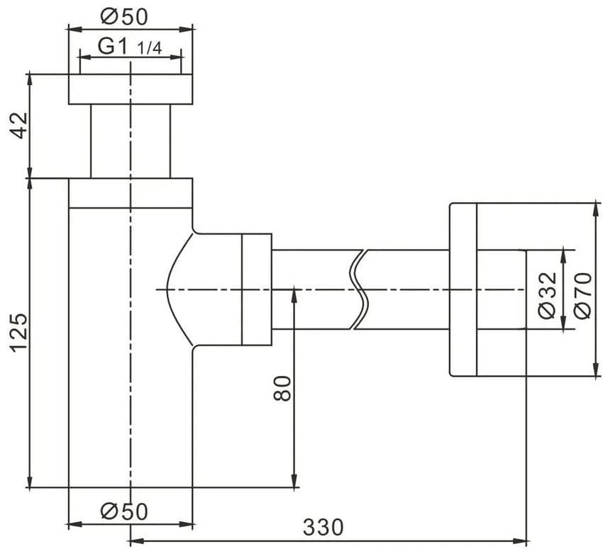 Сифон Haiba HB80-7 1 1/4