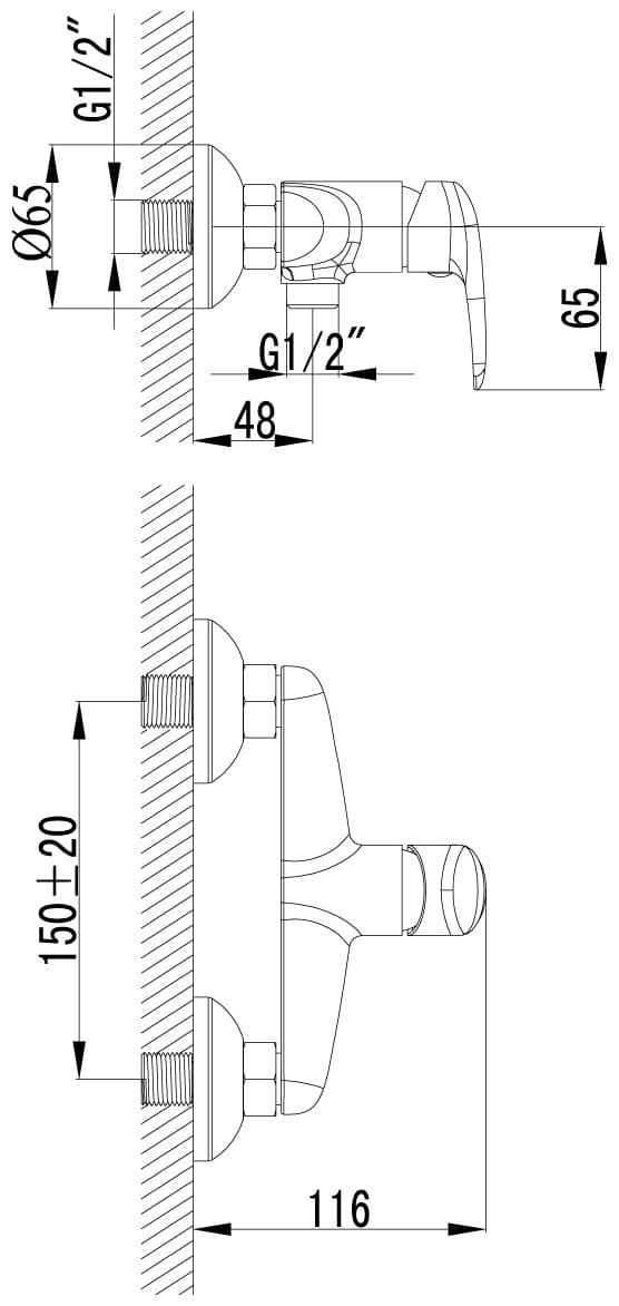 Смеситель для биде Lemark LM3318C, латунь, цвет хром