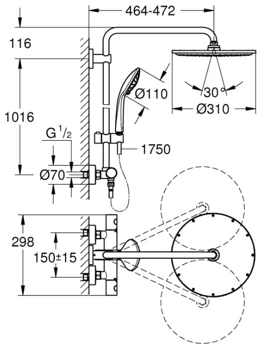 Grohe душевой набор (гарнитур) Euphoria XXL System 310 26075000