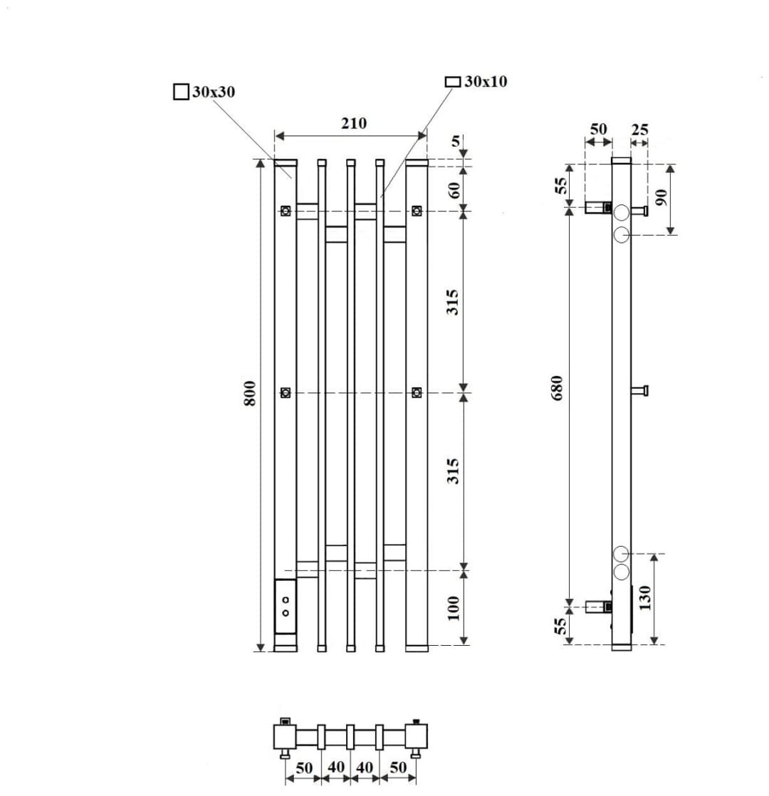 Полотенцесушитель электрический POINT White House Point Фрея PN20738W П2 , I-образный 21x80 см