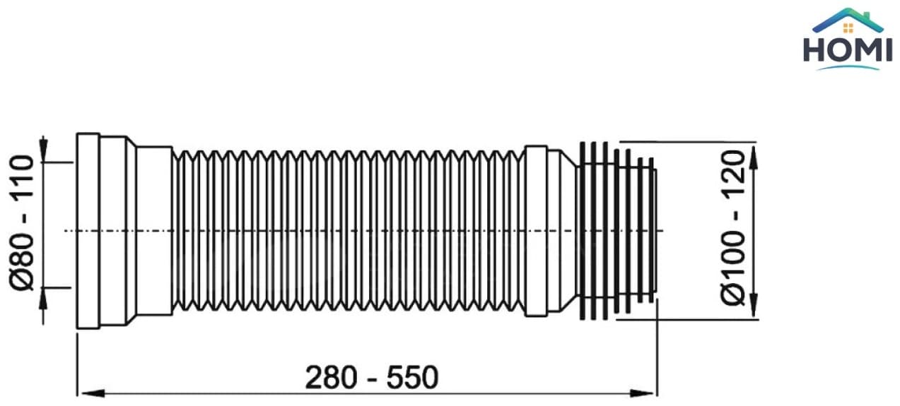 Сифон Alcaplast FlexDrain WC55 110 мм, 115 мм