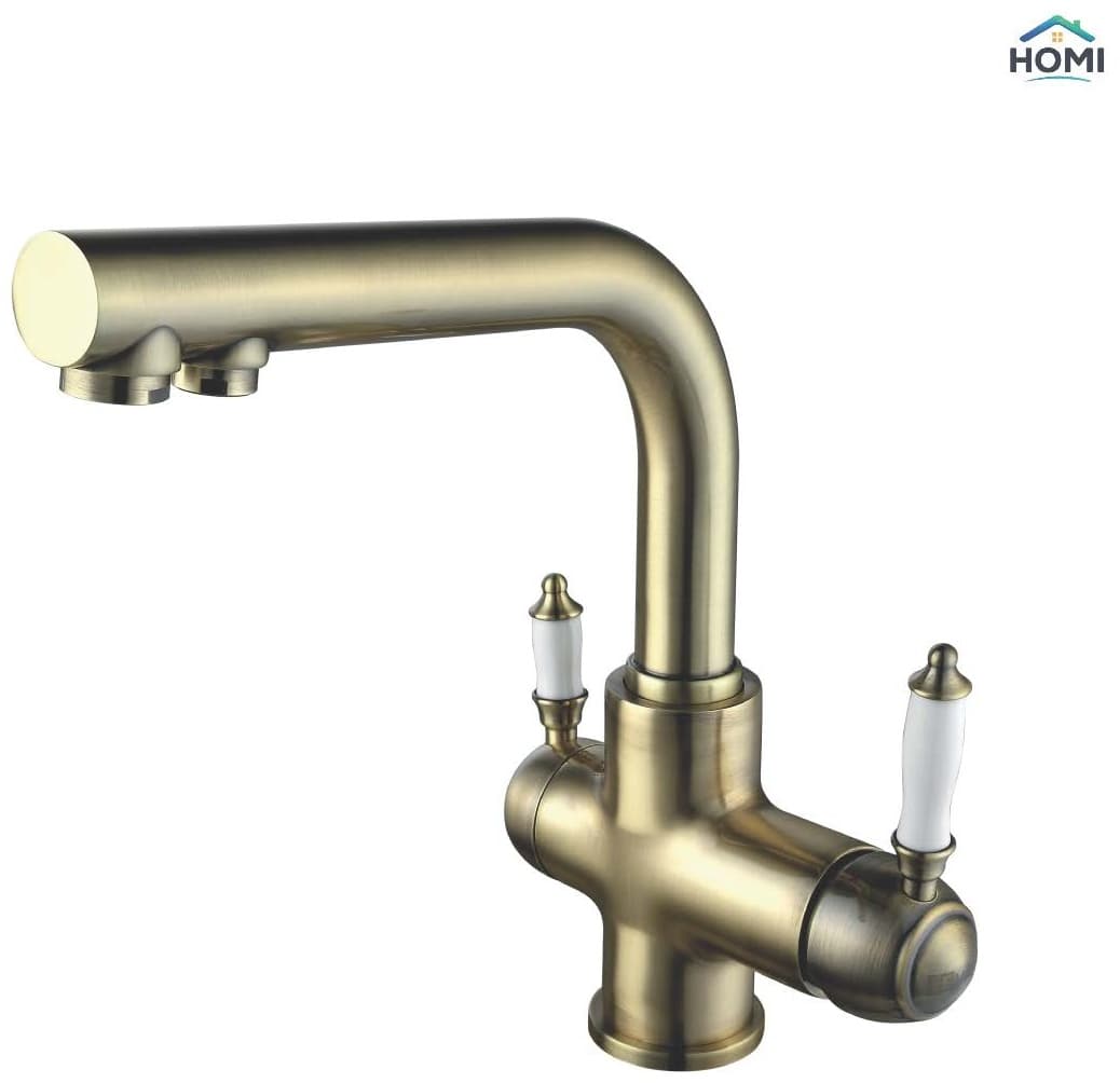 Смеситель Lemark Bronze Vintage Line Kitchen Duo, латунь, цвет бронзовый