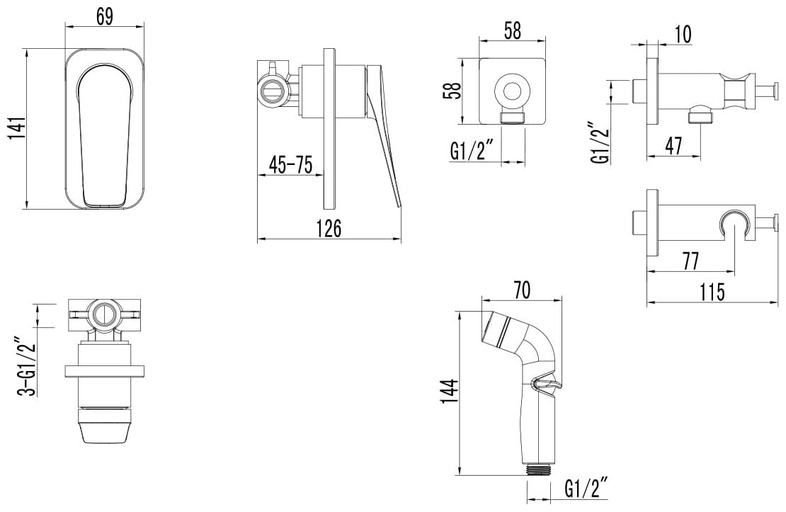 Смеситель Lemark XNORB 3719LMGM, нержавеющая сталь, цвет графит