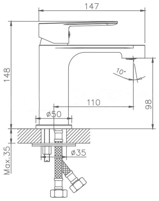 Смеситель Haiba HB10CHW, латунь, цвет белый, хром