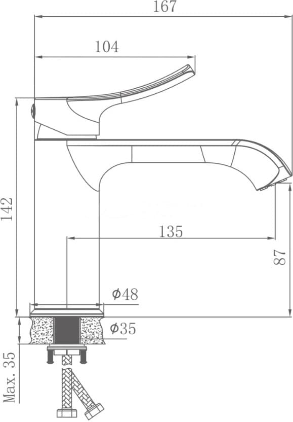 Смеситель Haiba HB105GL, латунь, цвет золотой