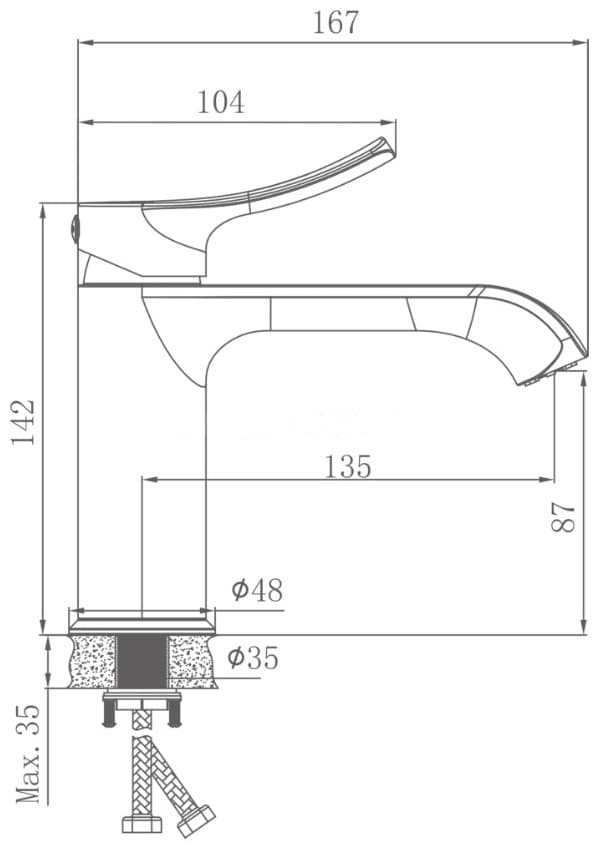Смеситель Haiba HB105WH, латунь, цвет белый