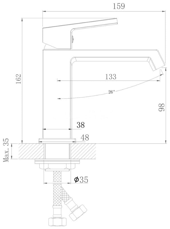 Смеситель Haiba HB1057CH, латунь, цвет хром