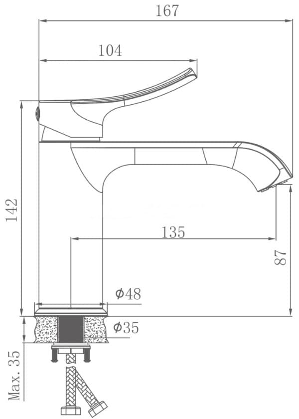 Смеситель Haiba HB105GR, латунь, цвет графит