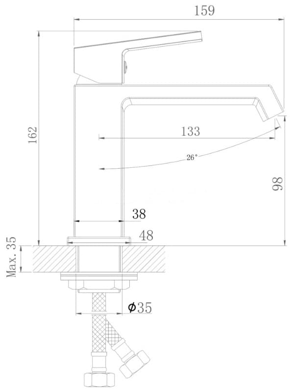 Смеситель Haiba HB1057GL, латунь, цвет золотой