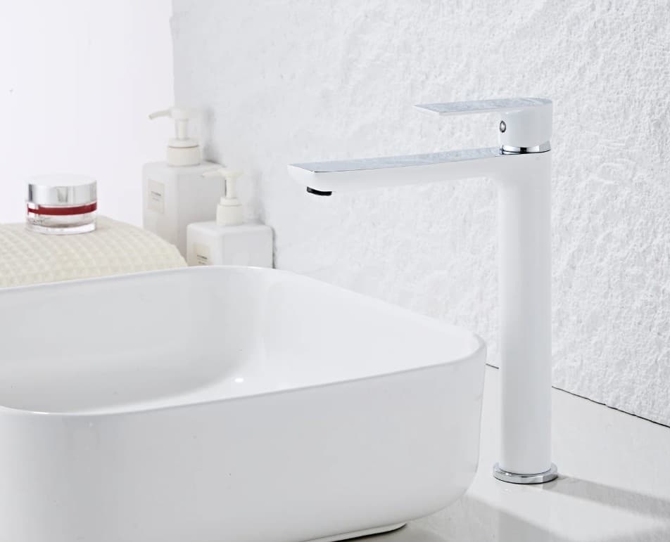 Смеситель Haiba HB1150WCH, латунь, цвет белый, хром