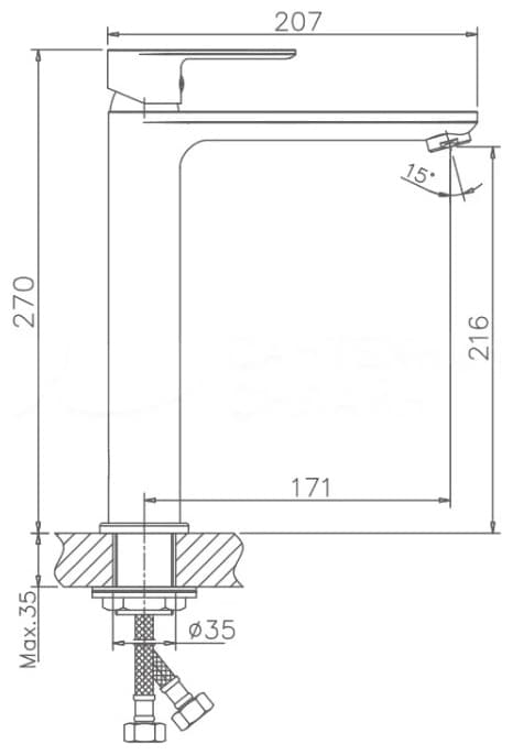Смеситель Haiba HB1150WCH, латунь, цвет белый, хром