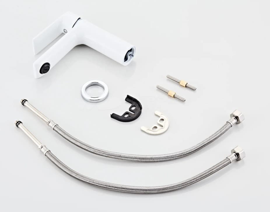 Смеситель Haiba HB1050WCH, латунь, цвет белый, хром