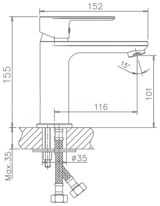 Смеситель Haiba HB1050WCH, латунь, цвет белый, хром