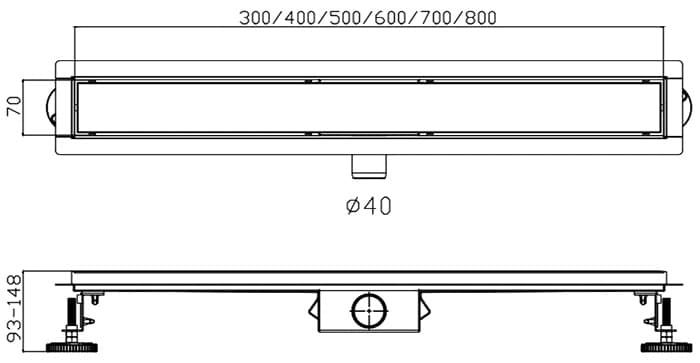 Haiba трап HB9357BL (11.2х54 см)