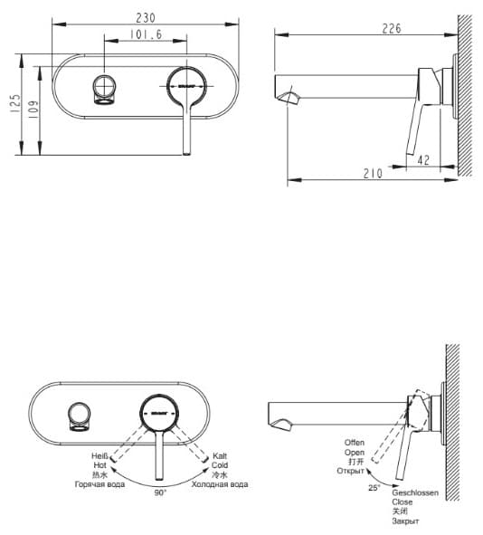 Смеситель BRAVAT P817D9, латунь, цвет хром