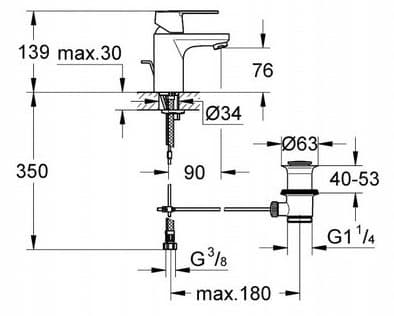 Смеситель Grohe 32883000, латунь, цвет хром